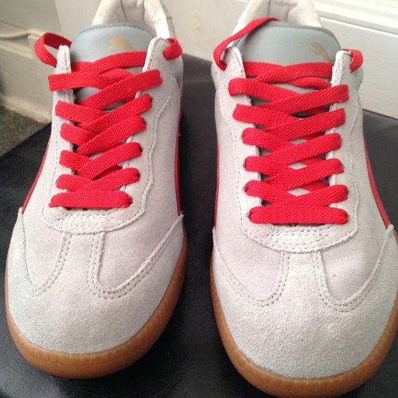 puma suede red gum sole